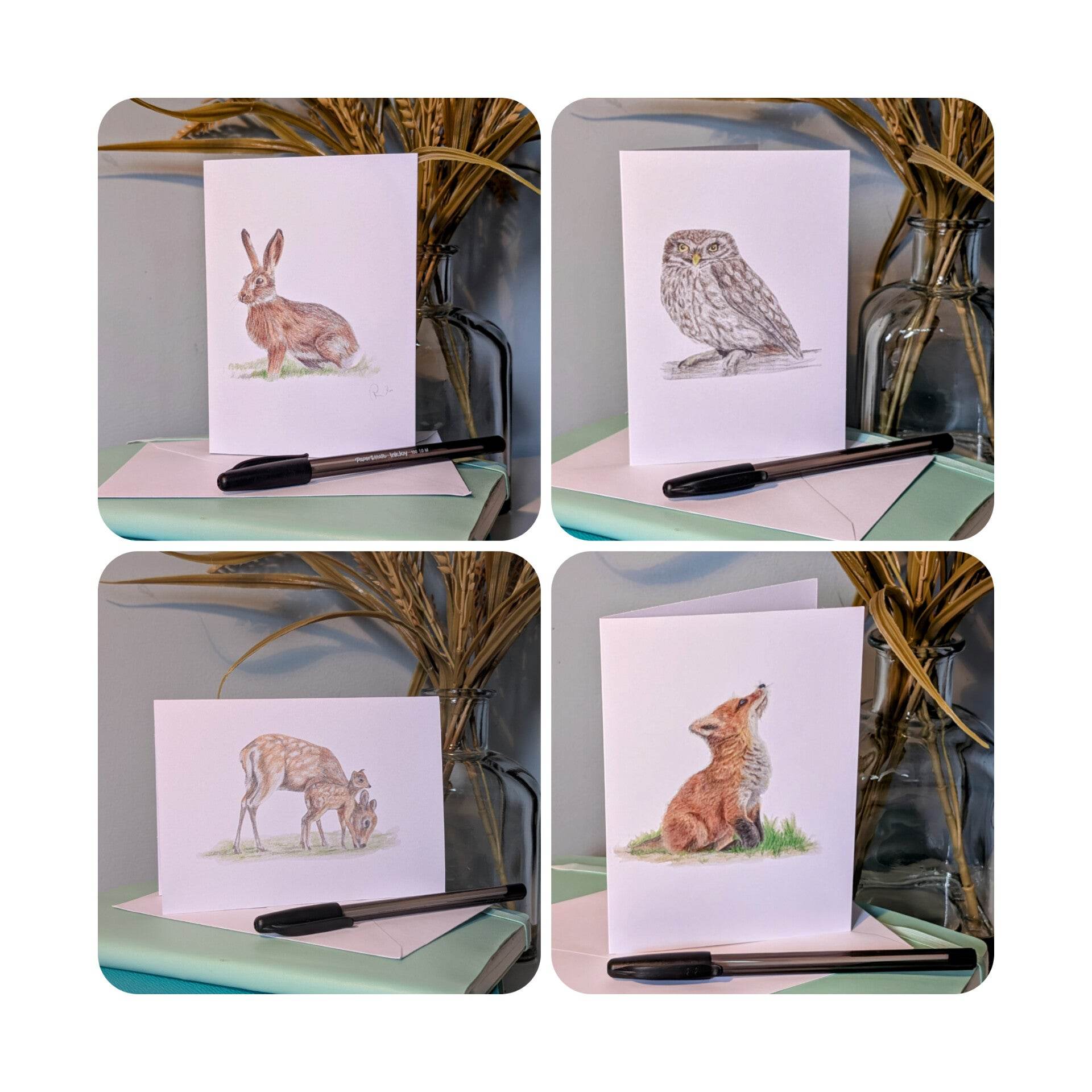 Pack of four Greetings cards - Ruth's Studio 